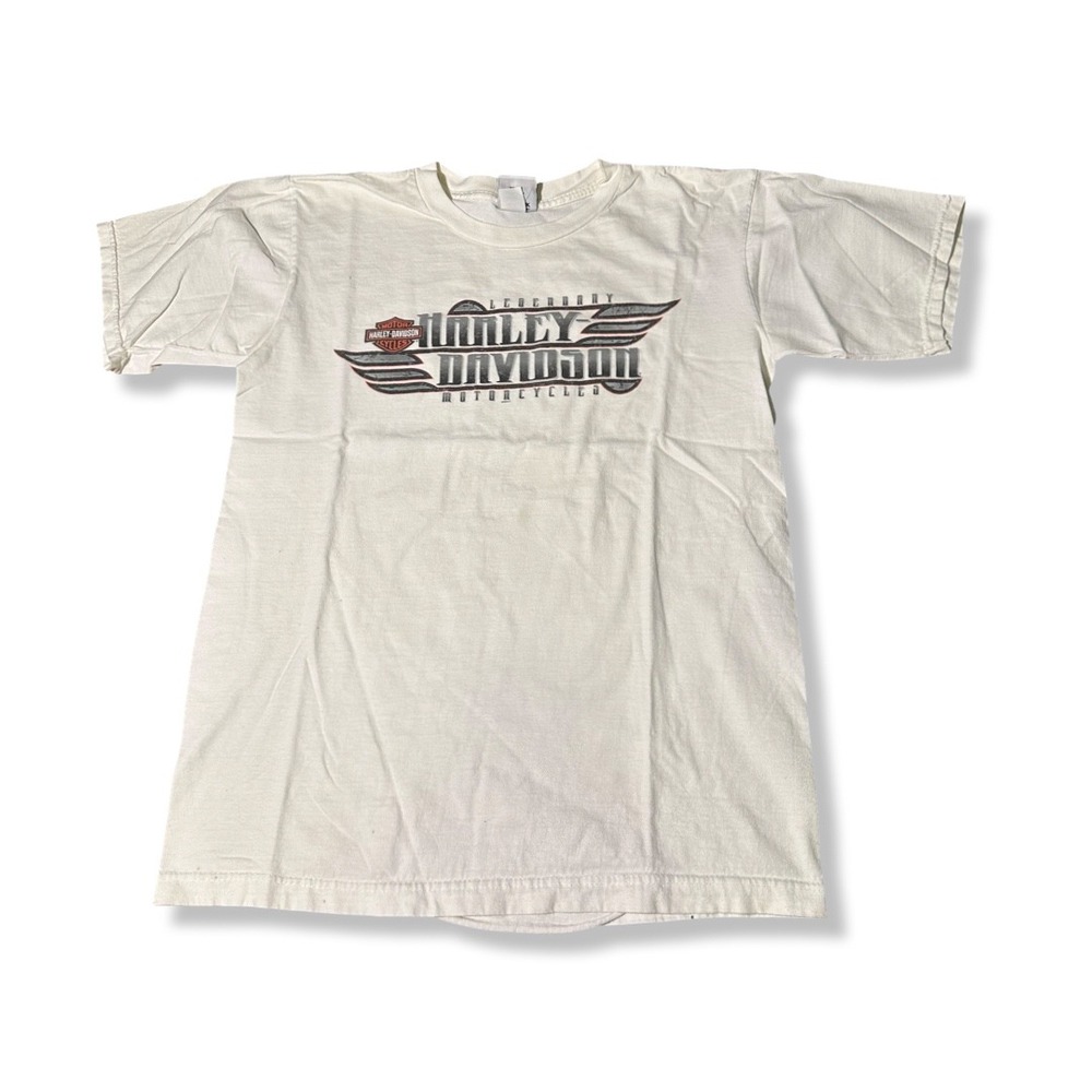 Harley Davidson T-Shirt Mens M White Excellent Glendale CA Love Ride Graphic
